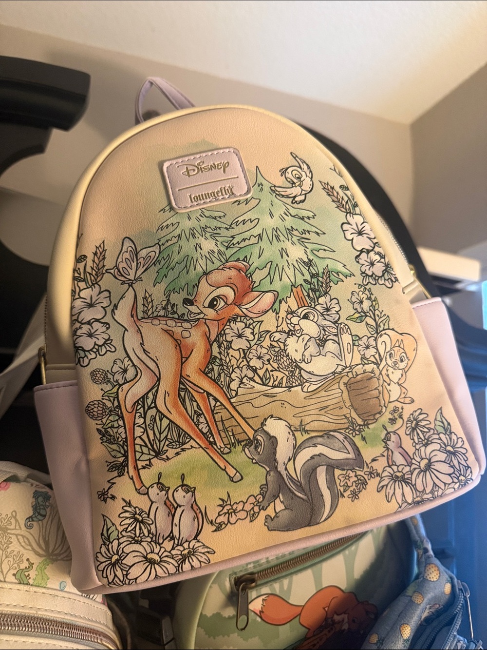 Loungefly Bambi Pastel Pink and Cream Mini Backpack